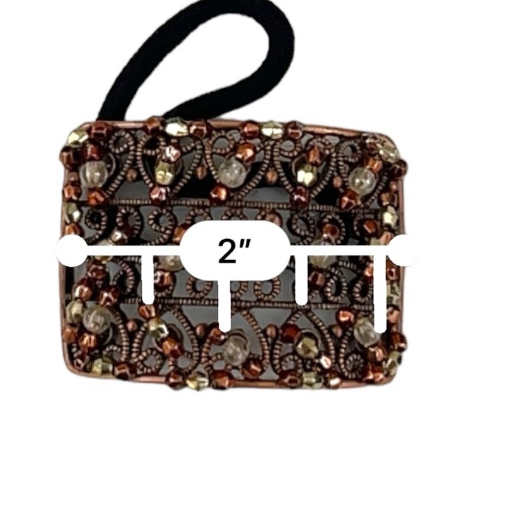 Pony Tail Holder Rectangular in Colors Bronze and Copper​​​​ - Picture 4 of 4